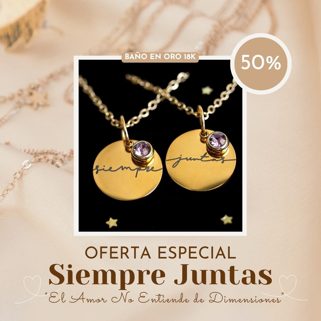 2x Collares Siempre Juntas | Baño en Oro 18k